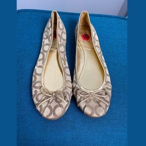 Gold Coach Ballerina Slip-ons